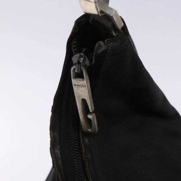 GUCCI Shoulder Bag Nylon Black Silver 001 1955 Auth - Picture 7 of 16